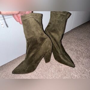 👢✨ Olive Green Sock Boots
